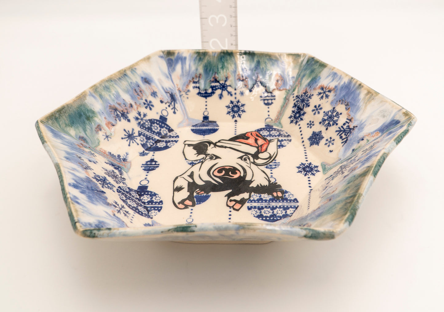 " Santa Pig " Stoneware Serving Bowl