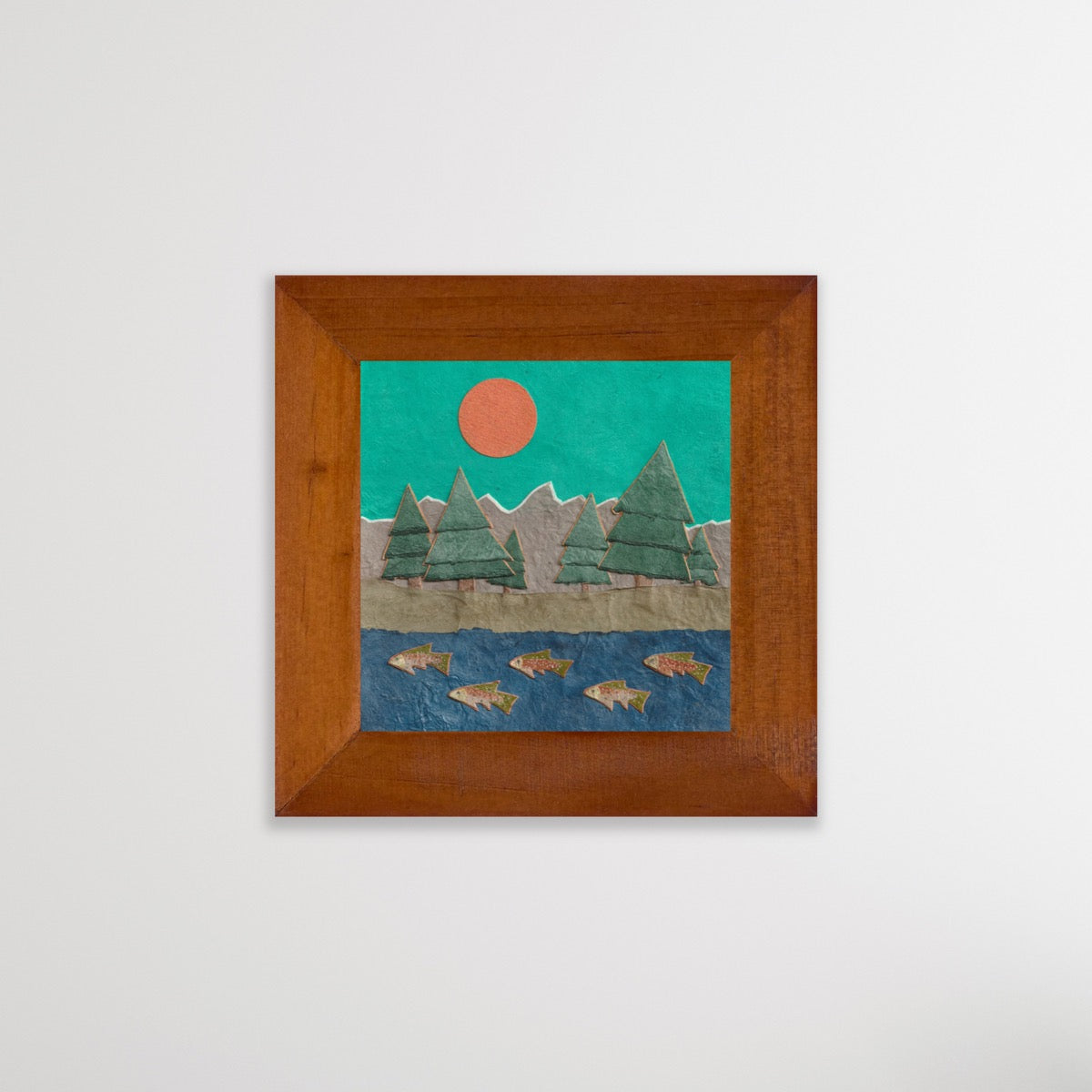 " Teton Stream Dream " Paper Collage Art