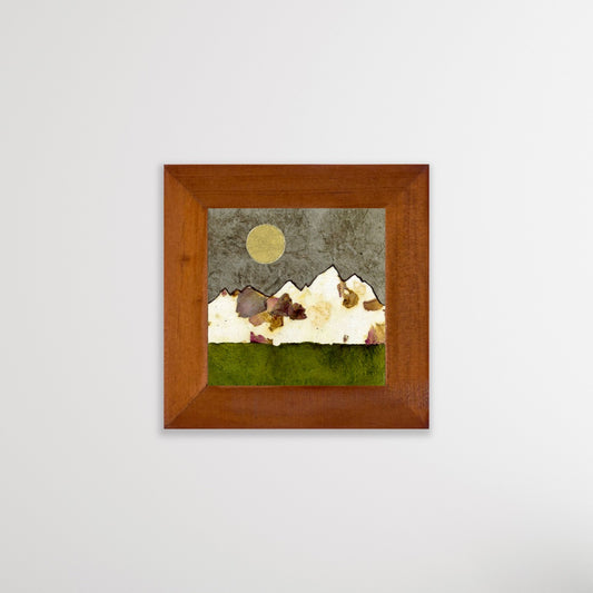 " Teton Summer Night " Paper Collage Art