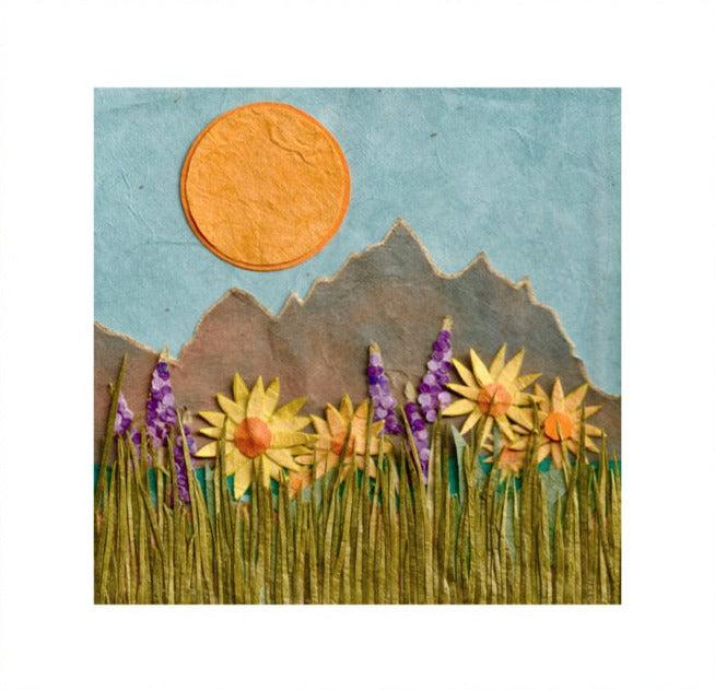 " Teton Wildflowers " Paper Collage Art