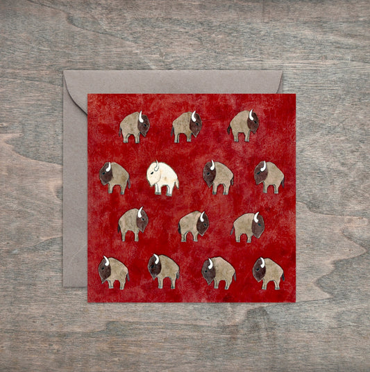 " White Buffalo Tribute to the Outliers " Paper Collage Art