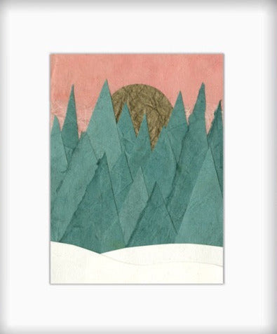 " Winter Wonderland " Paper Collage Art
