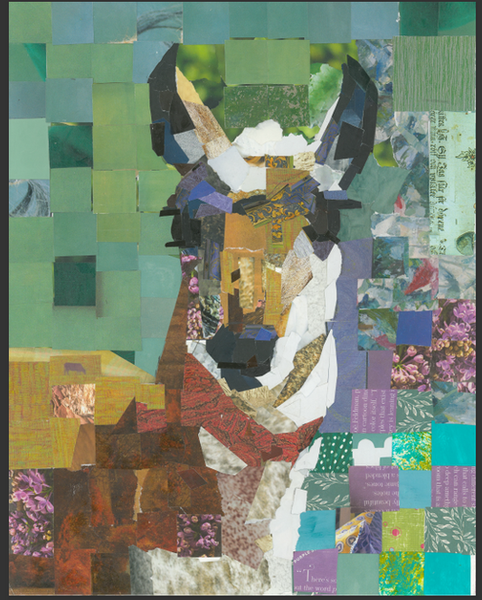 Original Framed Collage- "Youngling" Pronghorn