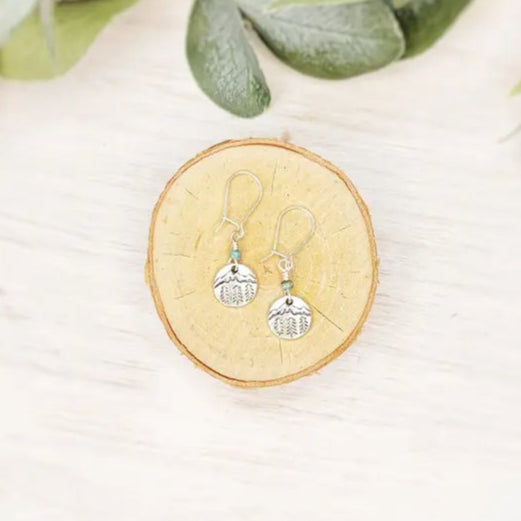 Earrings- Silver Mountain Charm Dangle