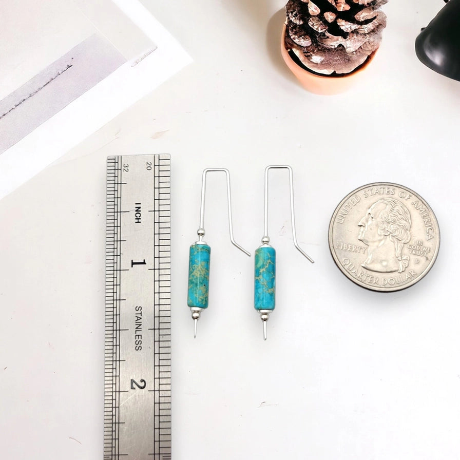 Earrings- Silver and Turquoise Dangles