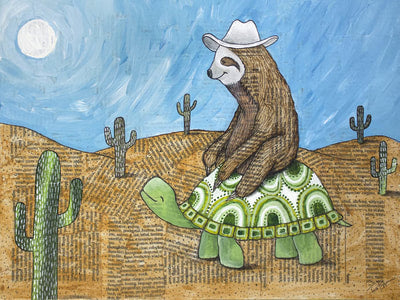 Print -"Cowpokes" Sloth and Turtle