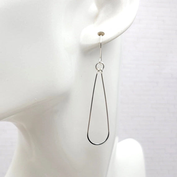 Earrings- Silver Long Hoops
