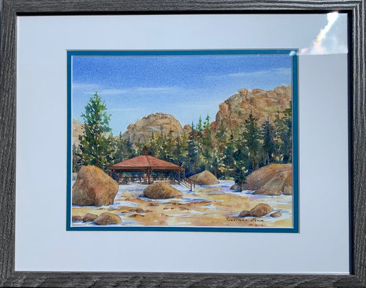 " Gazebo " Framed Original Watercolor