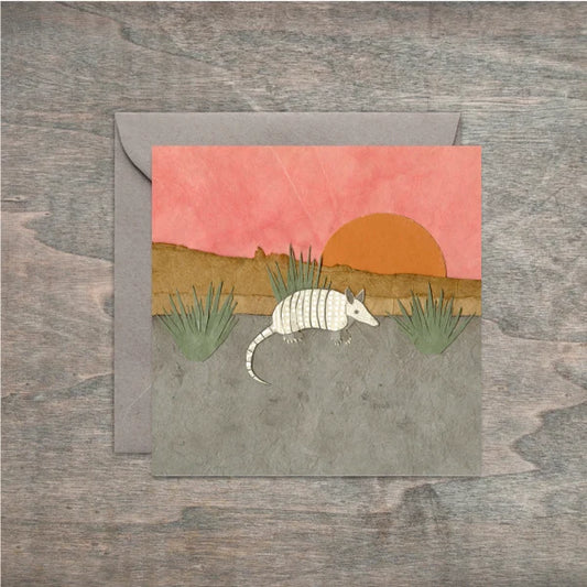 Paper Collage Print- "Armadillo Sunset"