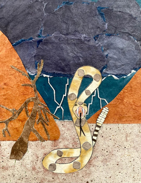 Paper Collage Print- "Stormy Day Rattler Mercy"