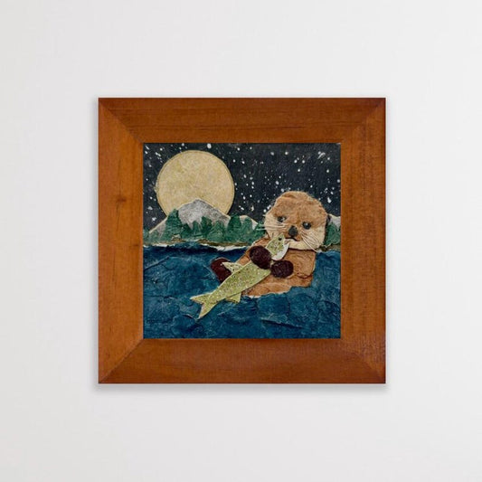 Paper Collage Print- "Otter-ly Adorable"