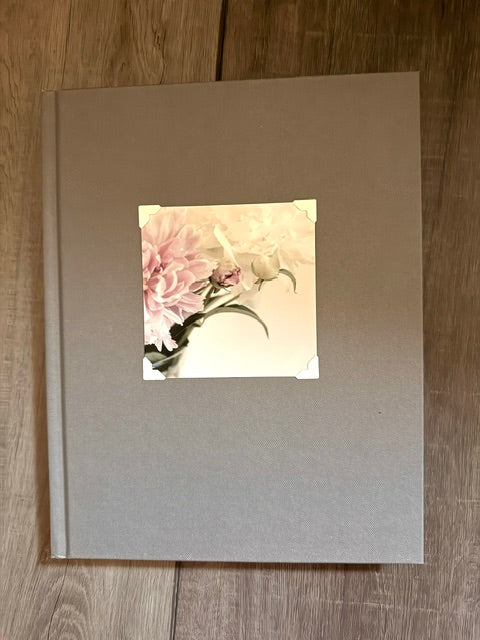 Large Sketchbook - Gray with Peony Flower Photograph