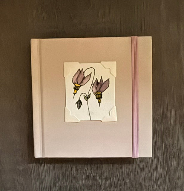 Mini Sketchbook- Pink or Black with Shooting Star Flower Watercolor