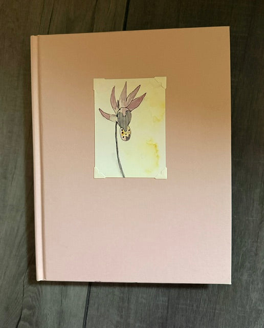 Large Sketchbook - Pink with Pink Lady Slipper Flower Watercolor