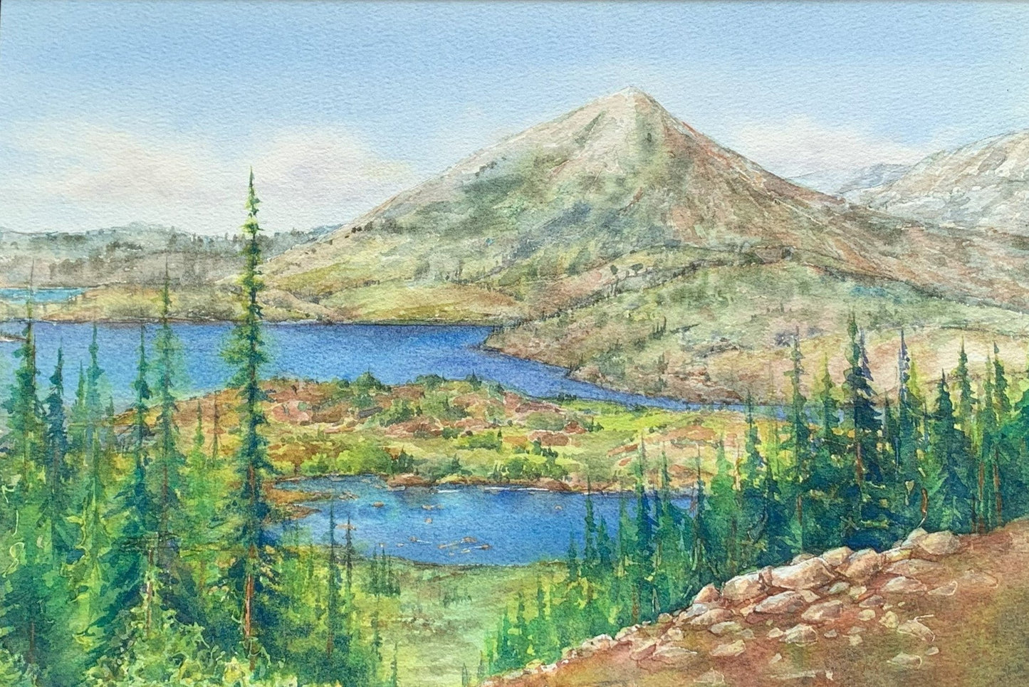 Framed Original Watercolor- " Last Day of Summer "