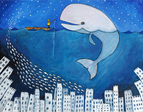 " Whale of a Tale " Mixed Media Print