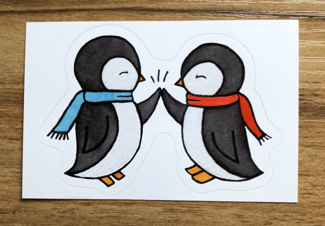 Sticker- Penguin High-Five
