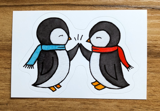 Sticker- Penguin High-Five