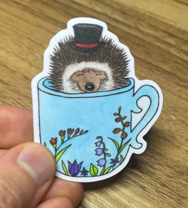Sticker- Tea Cup Hedgehog