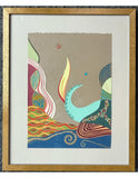 " Seascape " Intricate Paper Art in Warm Colors