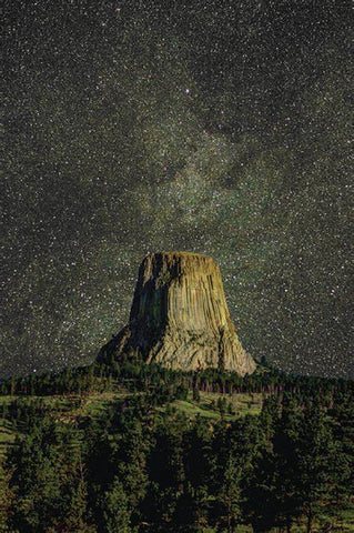 " Starry Night at Devils Tower " Matted Luster Print