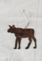 Cow Moose Rustic Patina Metal Magnet or Ornament