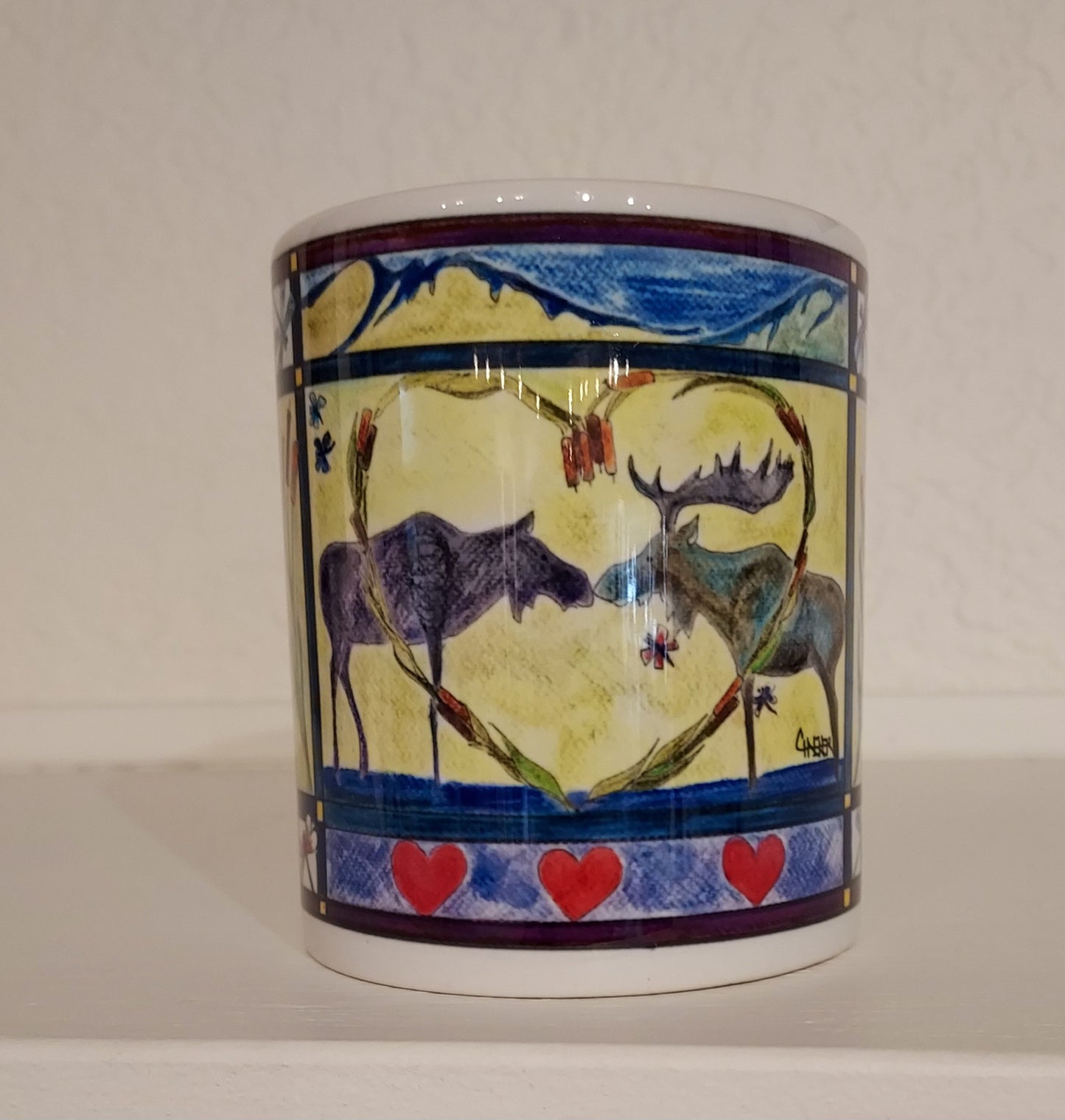 " Moose Love " with Yellow Background