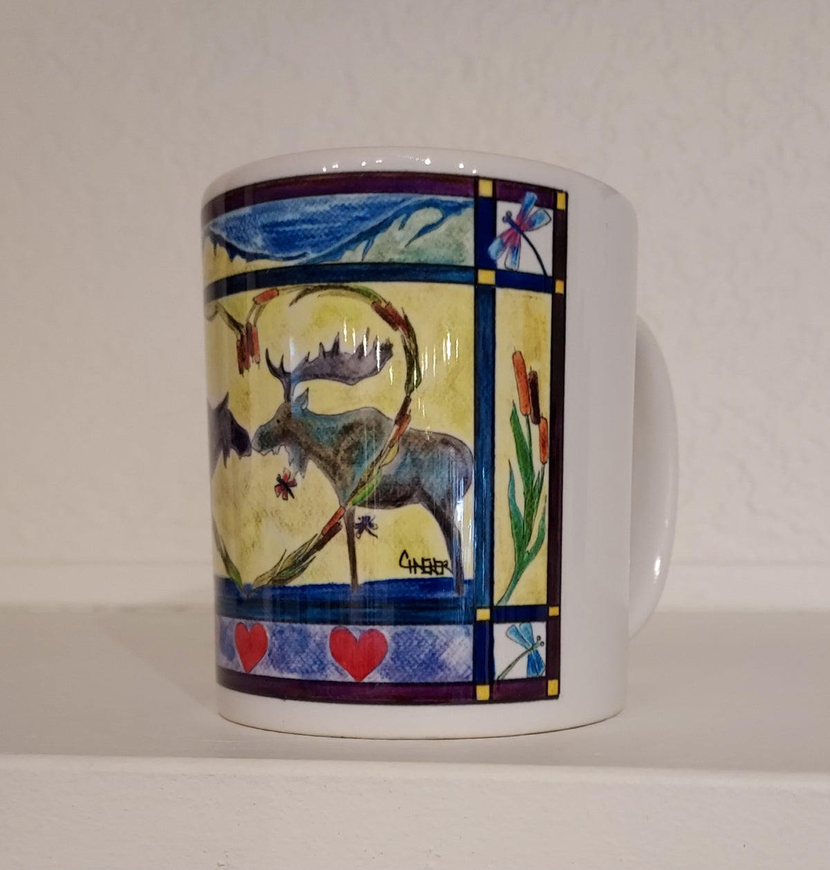 Mug- "Moose with Cattails"