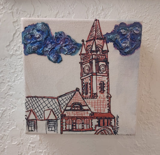 Cheyenne " Depot Glow " Small Original Textured Painting