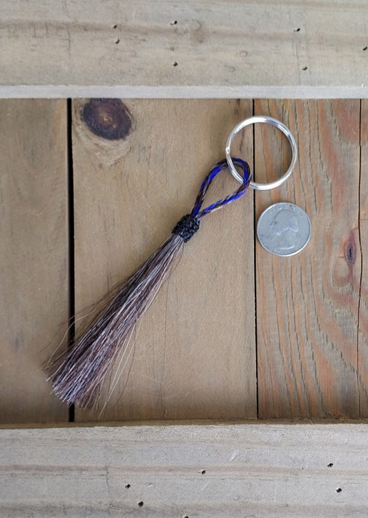 Key Chain - Hand Braided Horsehair Single Loop w/ Tassel