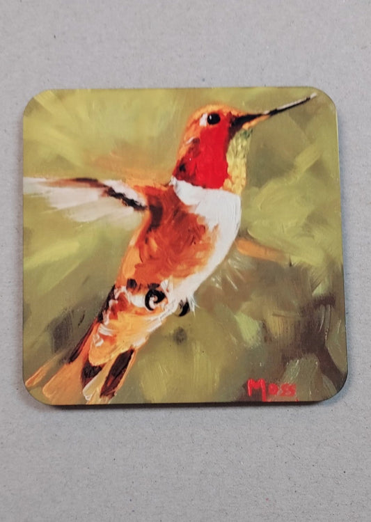 Orange Hummingbird Coaster