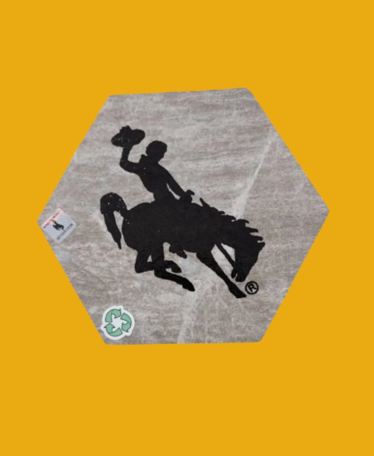 Bucking Bronco " Steamboat " Hexagonal Coaster