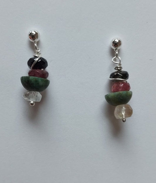 Wyoming Jade with Tourmaline Post Earrings