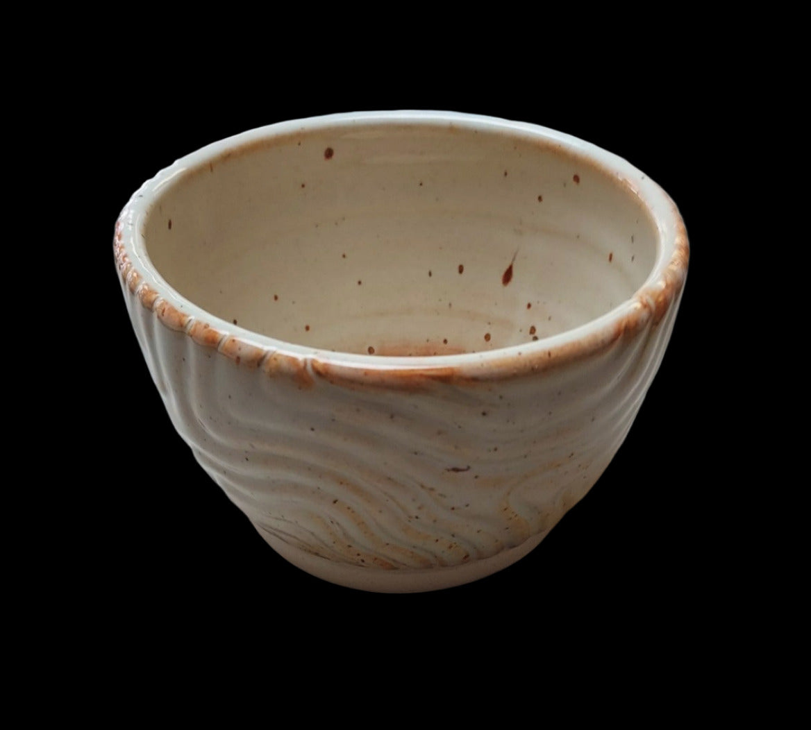 Small Planter Cream Color with Topo Design
