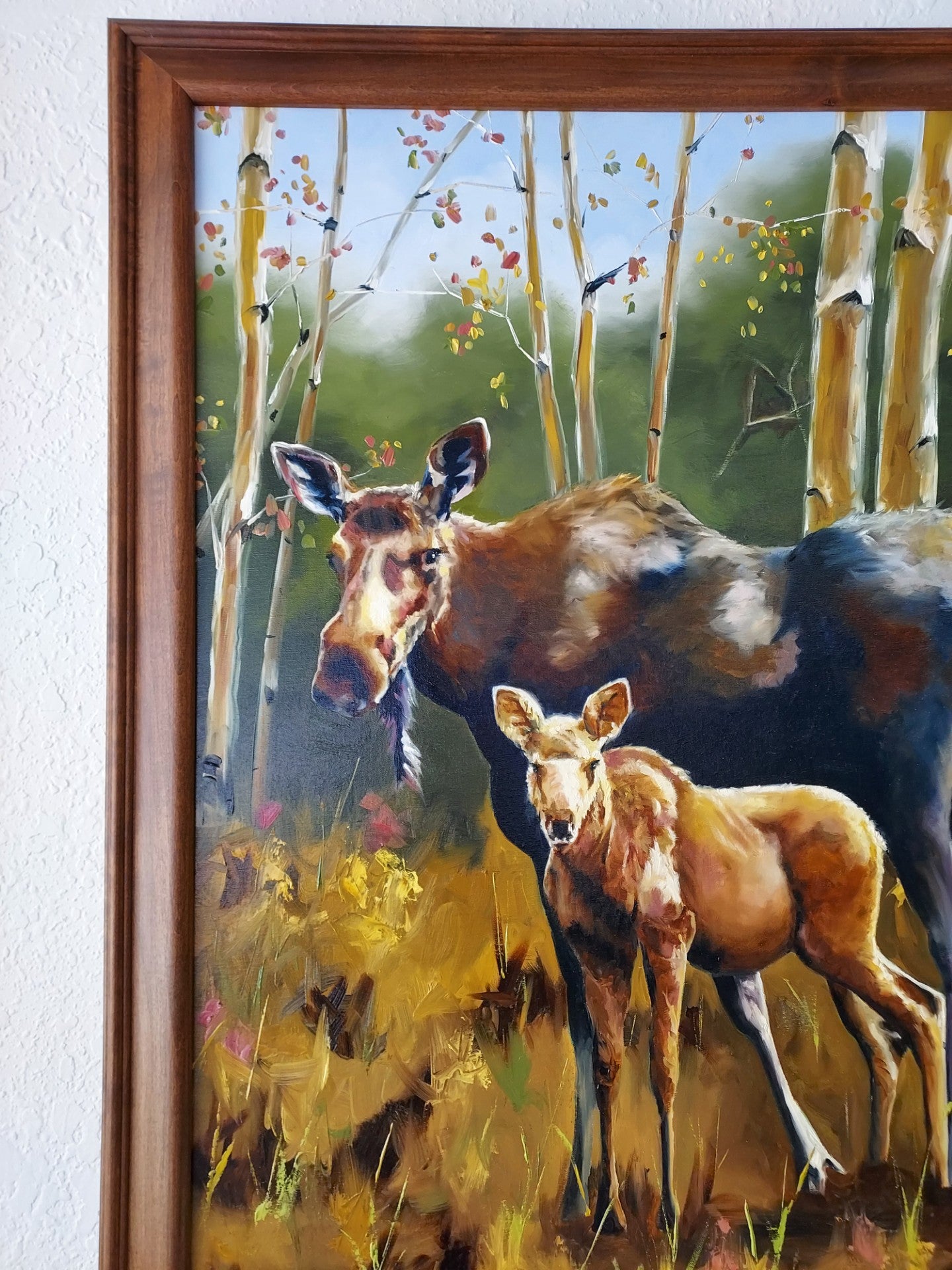 " Family is Everything " Moose Diptych Original Oil Painting