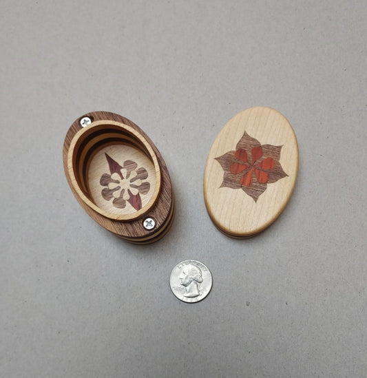 Trinket Box - Oval Shaped Magnetic Lid