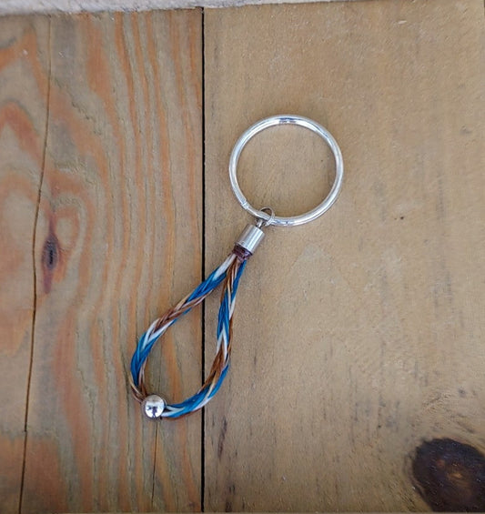 Loop and Bead Hand Braided Horsehair Key Chain