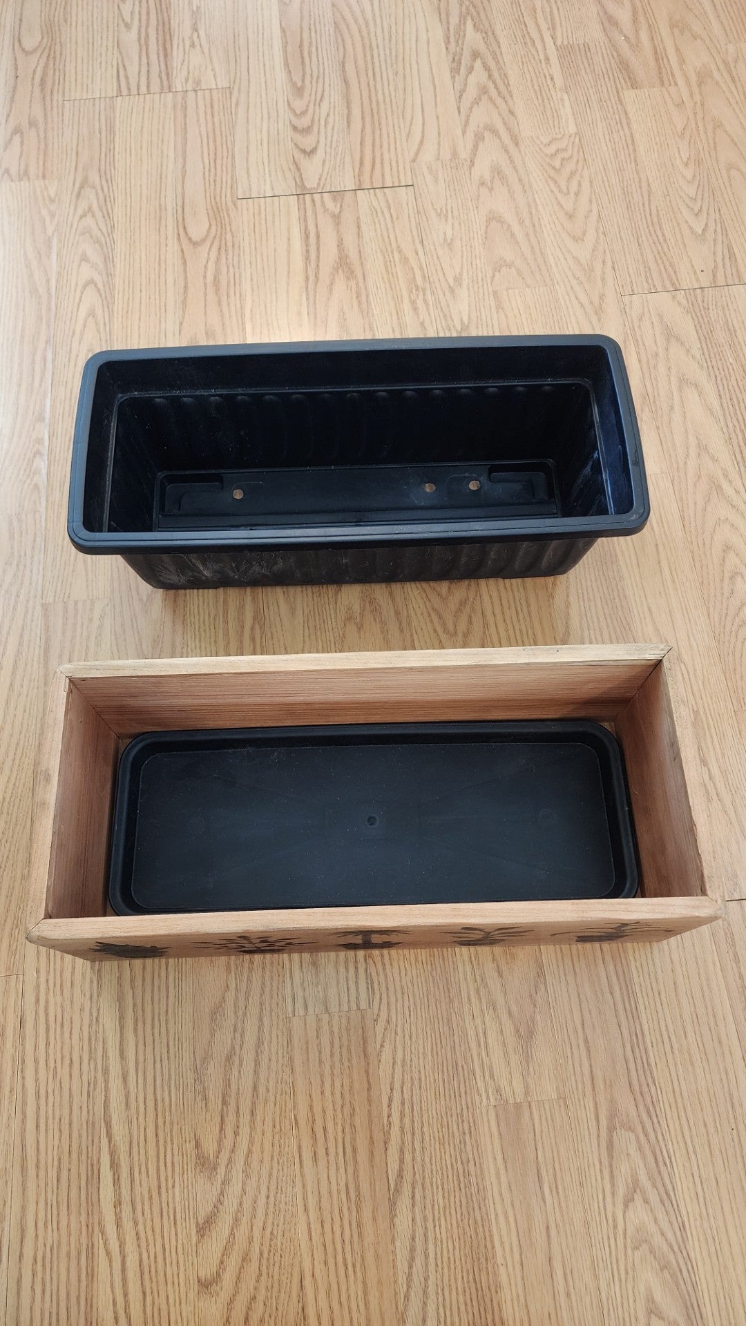 Wood Burned Wooden Planter