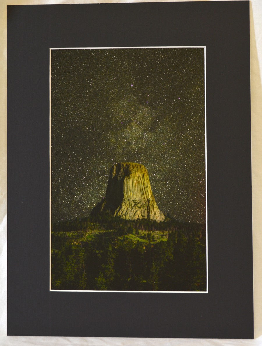 " Starry Night at Devils Tower " Matted Luster Print