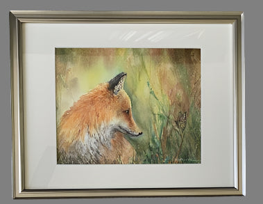 " Unexpected Guest" Framed Original Watercolor