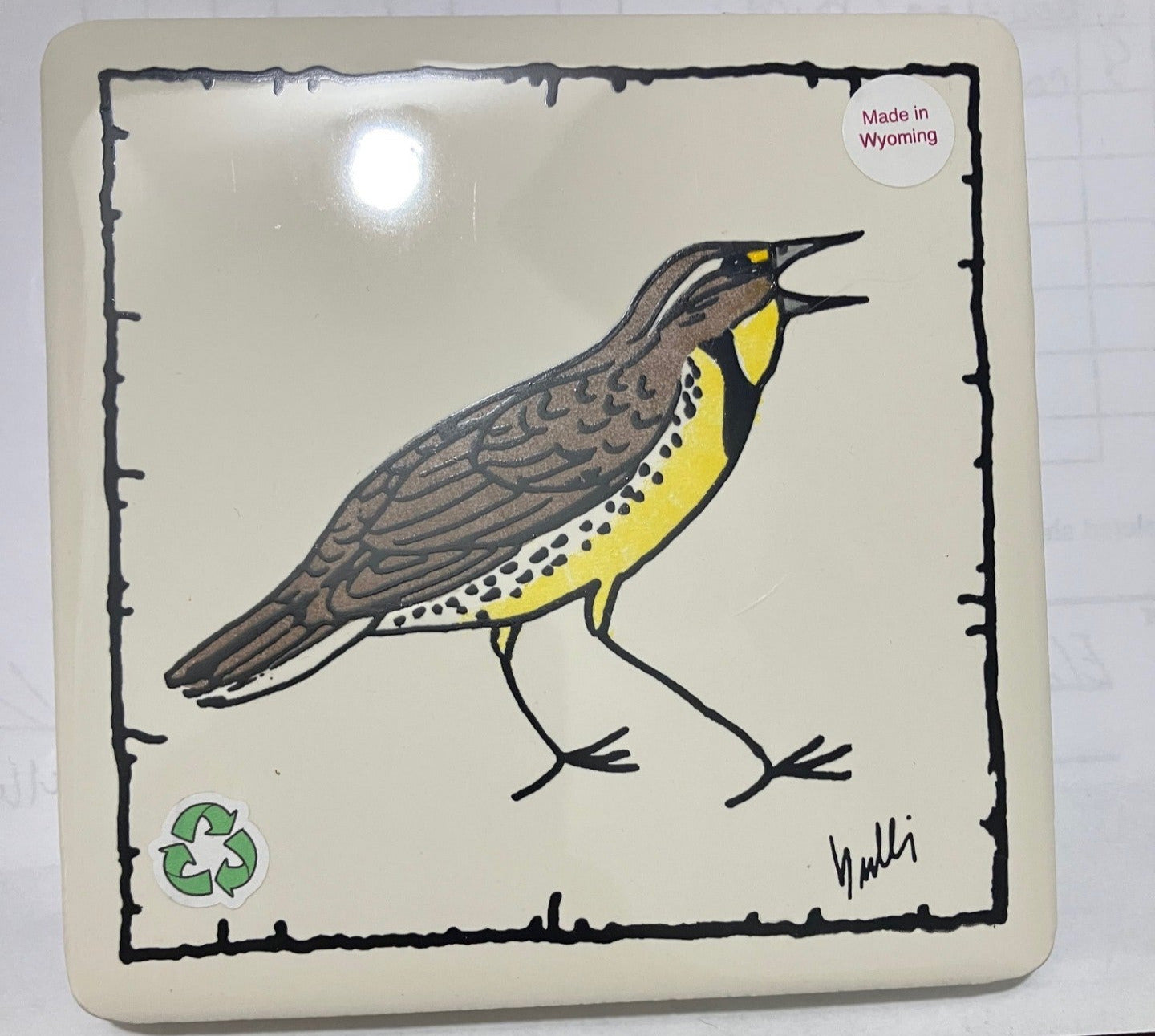 Tile Coaster- Meadow Lark