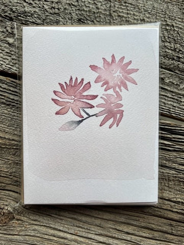 " Three Bitteroot Flowers " Greeting Card Pack