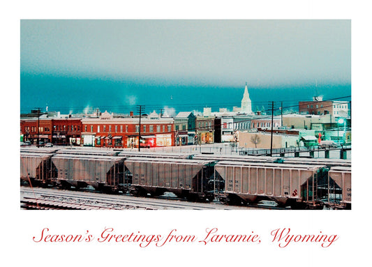 " Season's Greetings from Laramie Wyoming " Downtown Laramie Card