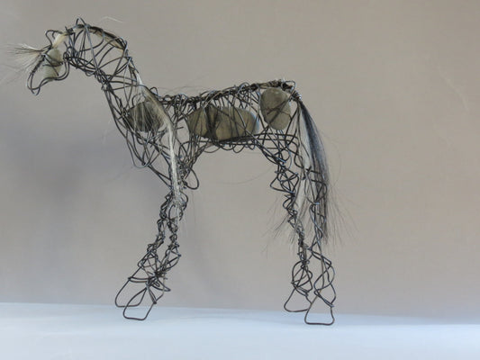 " Skewball " Wire Horse Sculpture