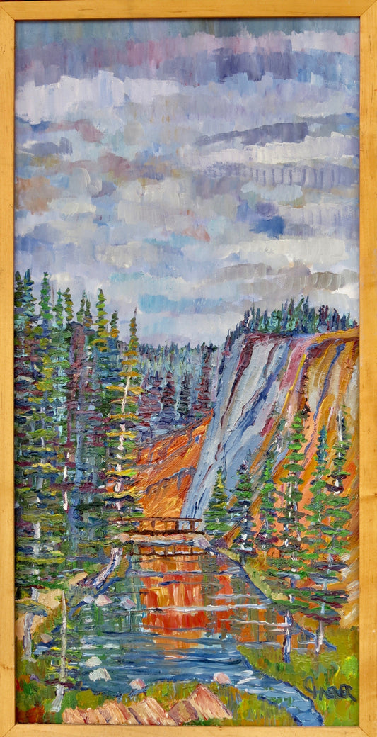 " The Bridge at the Top " Framed Original Oil Painting