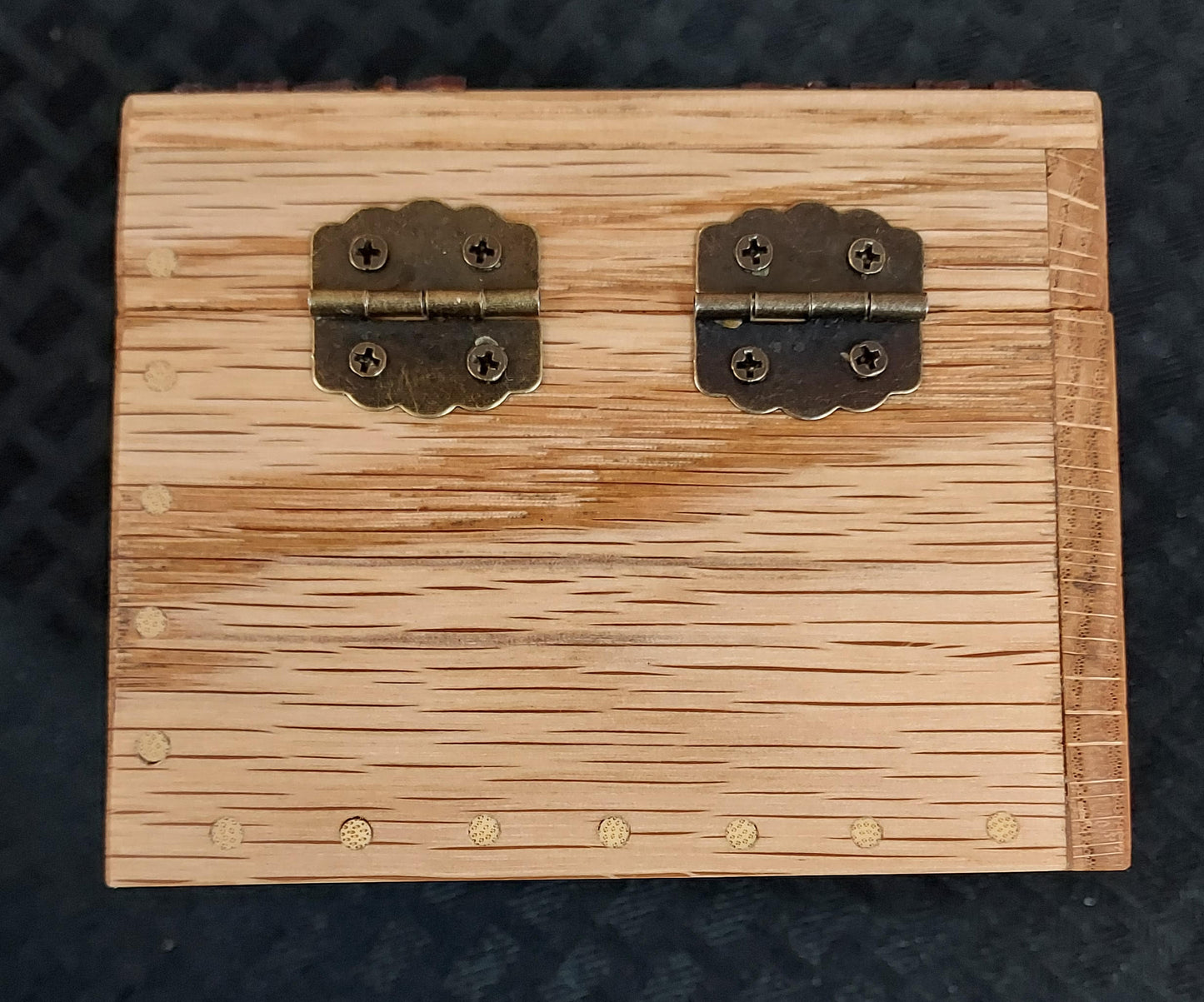 Keepsake Box - " Floral " Red Oak Wood