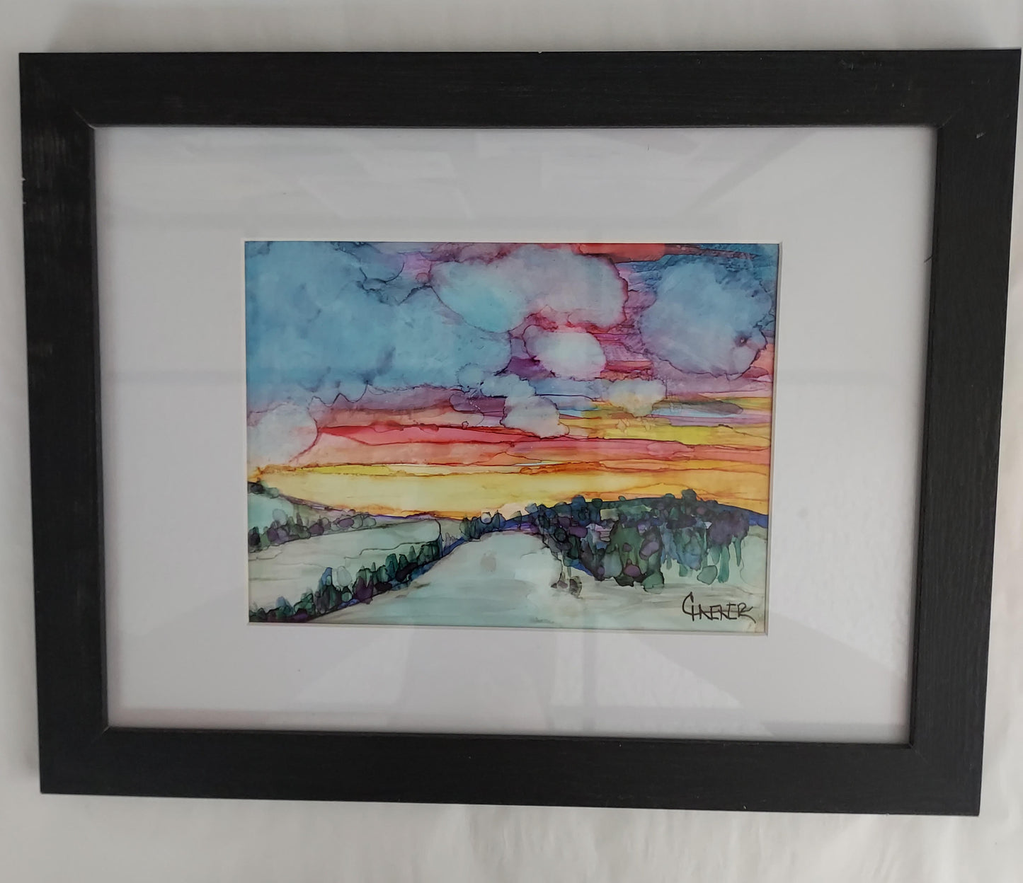 Alcohol Ink - Winter Sunrise