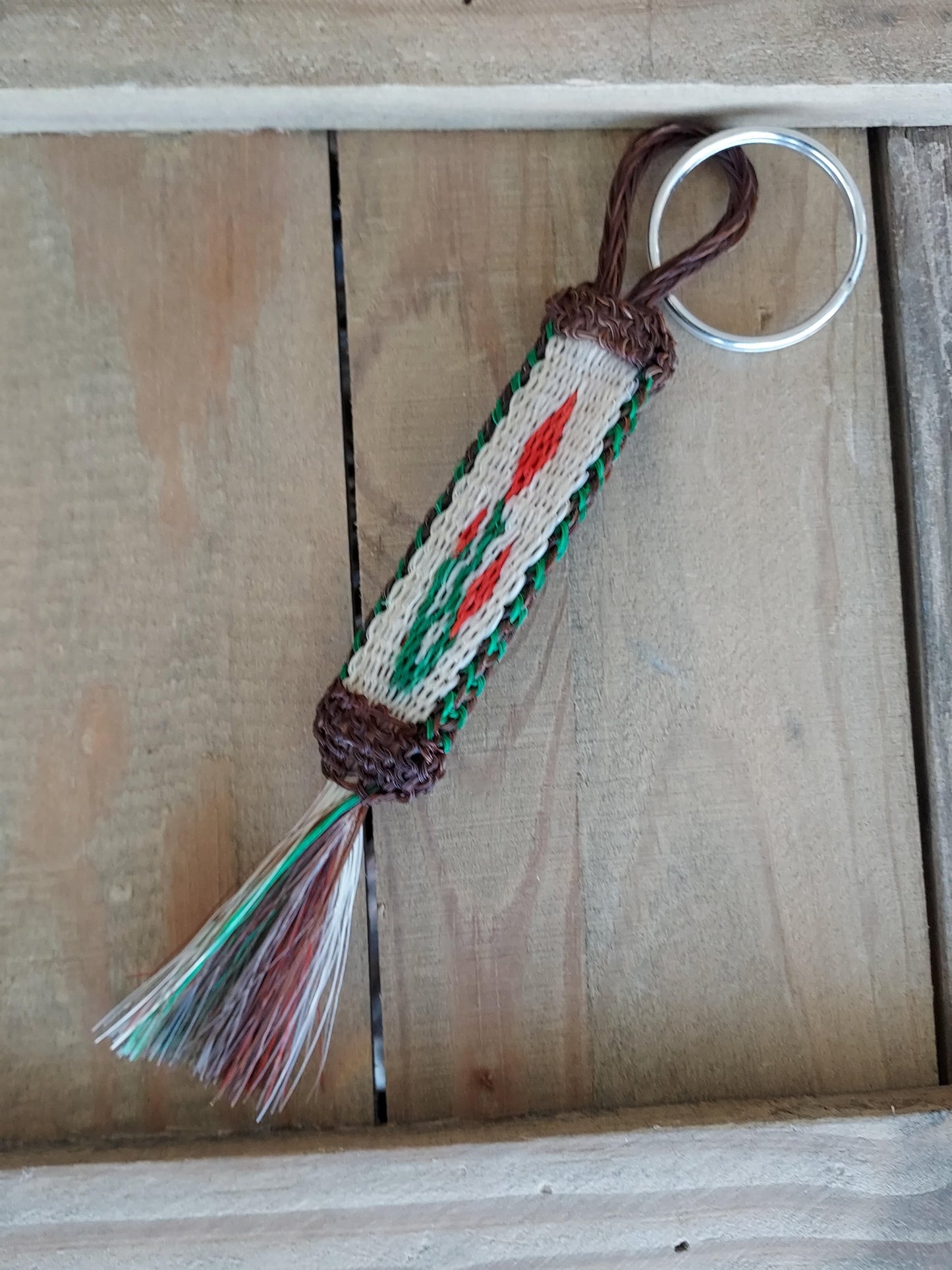 Keychain - Hitched Horsehair - Indian Paintbrush