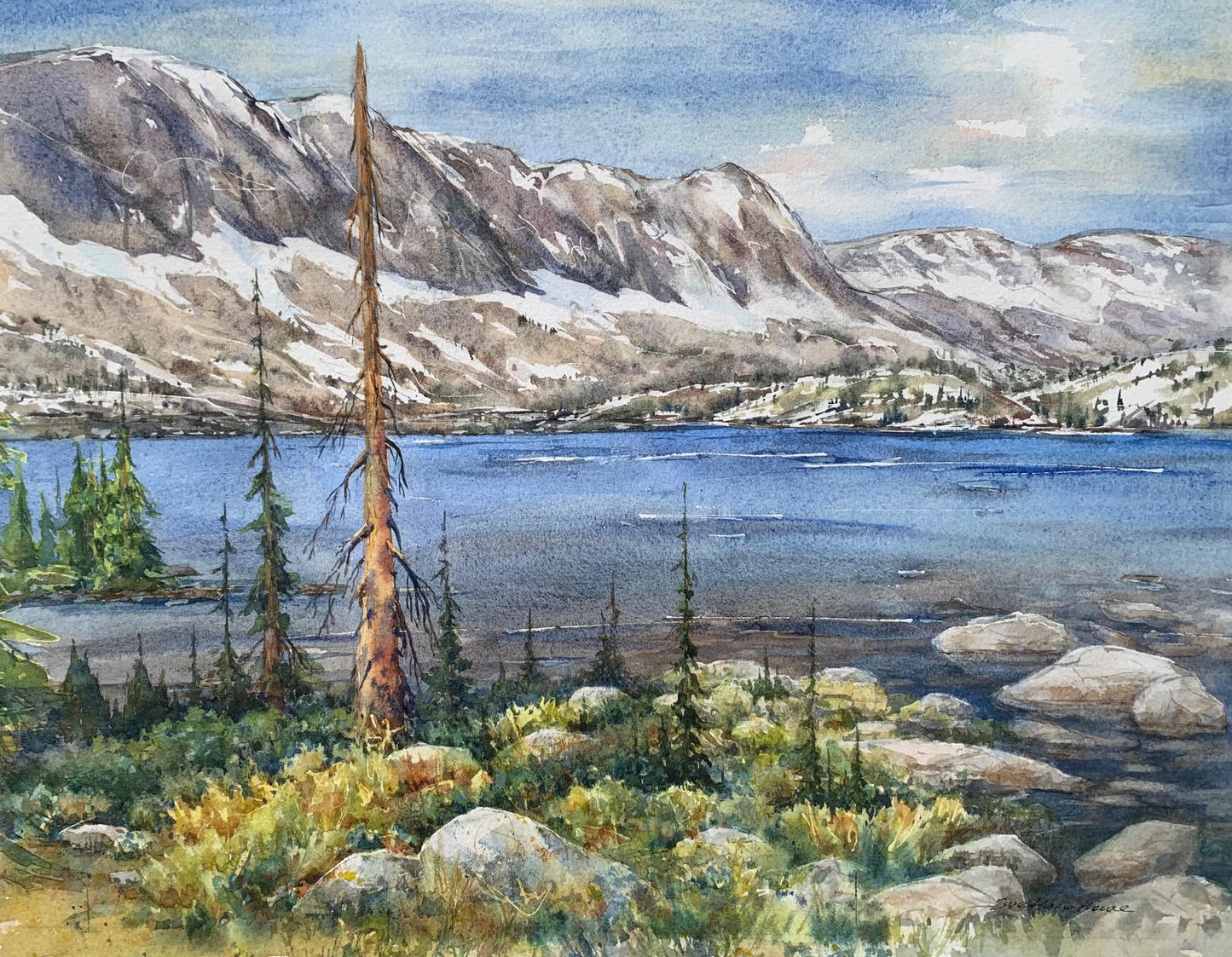 Original Watercolor- "Special Landmark" Snowy Range, Wyoming