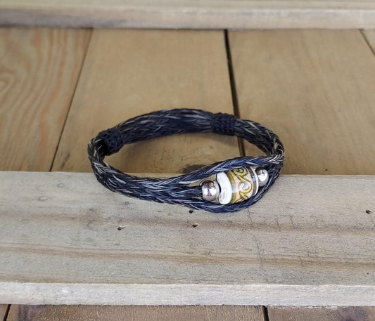 Hand Braided Horsehair Bracelet with Color Change Bead